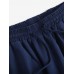 Leisure Solid Drawstring Pocket Cotton Casual Pants