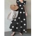 Polka Dot Sleeveless Ruffle V Neck Maxi Dress